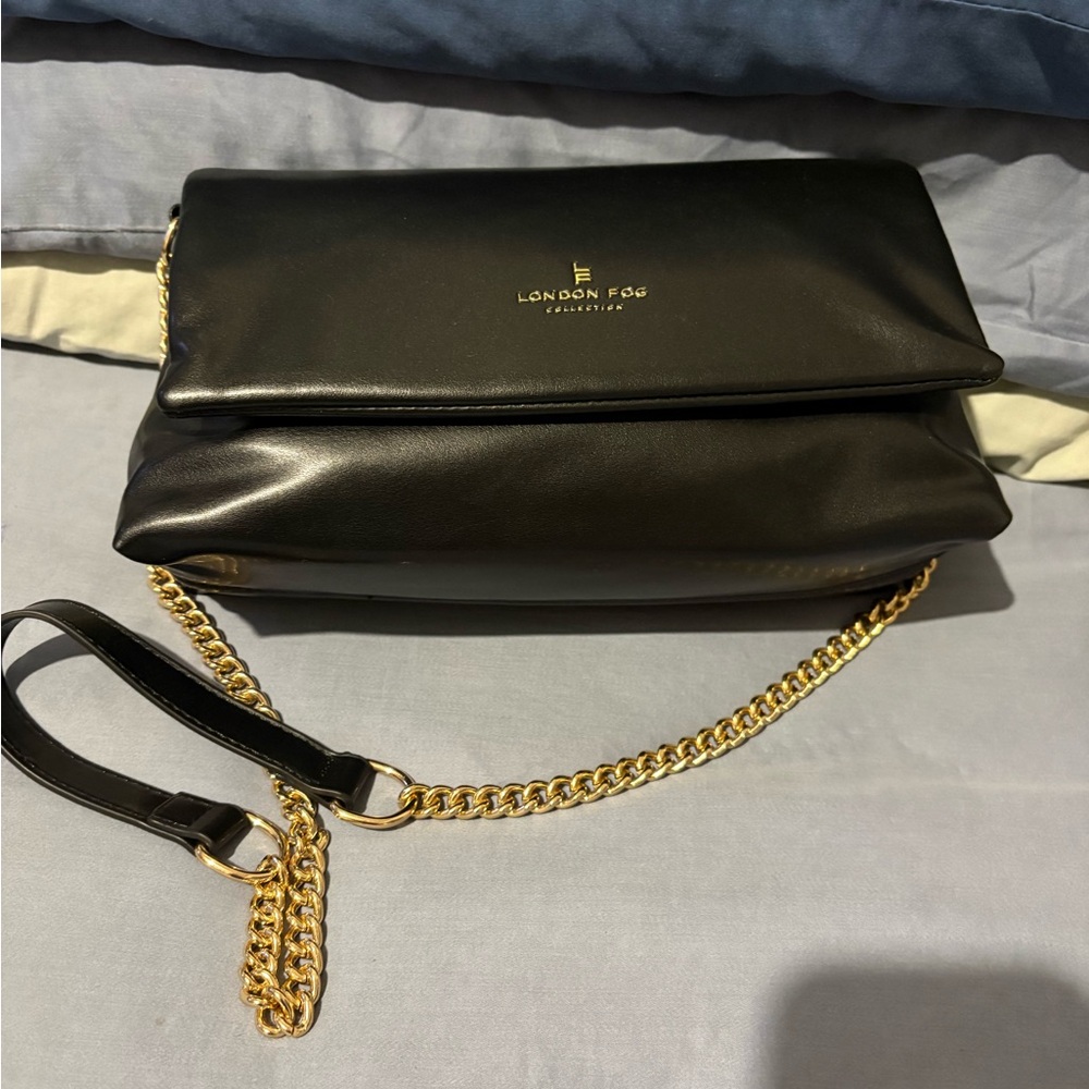 Black London Fog Chain Strap Shoulder Bag - Picture 2 of 6